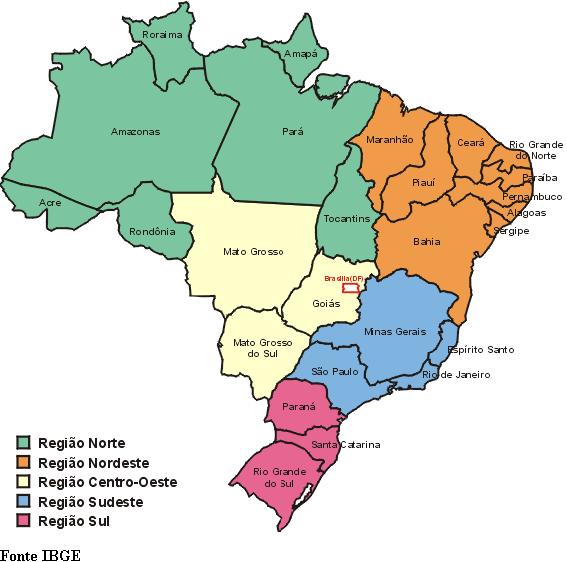 Caracter sticas Das Cinco Macrorregi es Do Brasil Fique Antenado